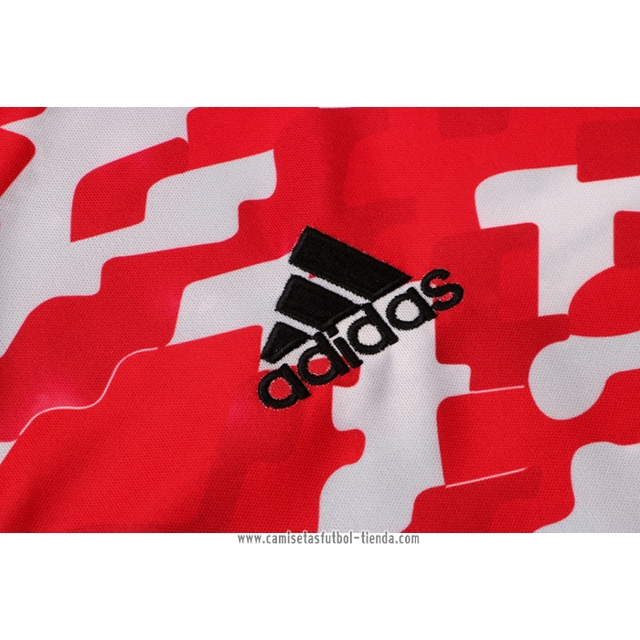Chandal del Manchester United 2021 2022 Manga Corta Rojo y Blanco